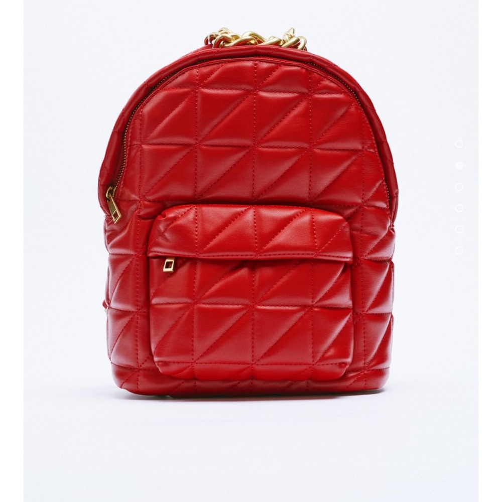 Zara ❤️❤️❤️Red Quilted Backpack 🎒 - NWT
